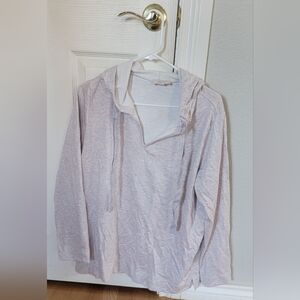LOFT Light Pink Heathered Hooded Top